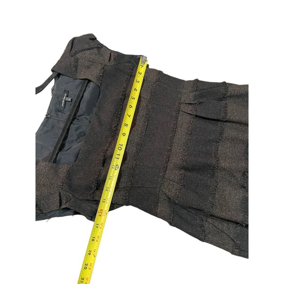 Nanette Lepore Designer Catch Me Cap Sleeve Gray Brown Black Dress Size 6 Career - Picture 11 of 14